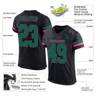 Custom Black Kelly Green-Pink Mesh Authentic Football Jersey Custom Black Kelly Green-Pink Mesh Authentic Football Jersey